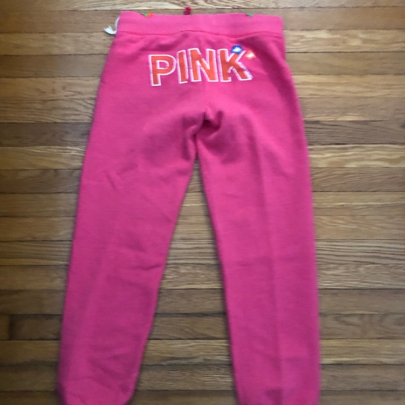 Pink cute pink sweatpants with dog patches new XS - Picture 2 of 6